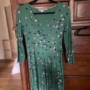 Boden Green Tunic or minidress with Colorful Dots